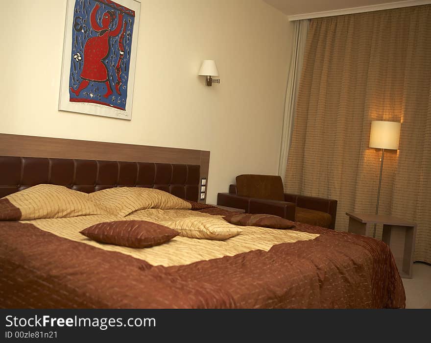 Modern interior of a hotel room. Modern interior of a hotel room