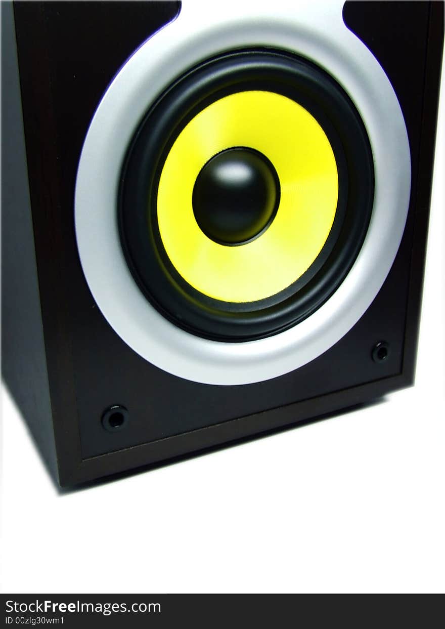 Speaker orange acoustic volume music listen yellow