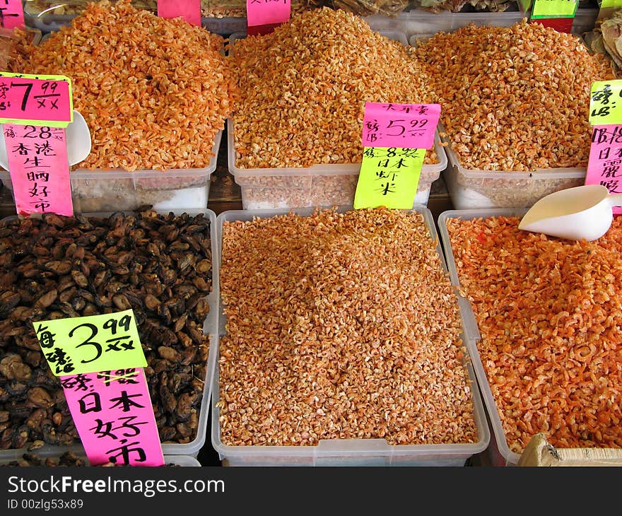 Dry food at a market