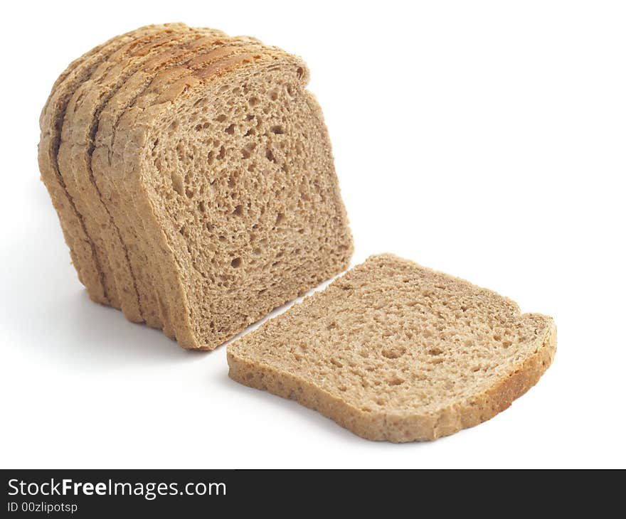 Dark toast bread isolated on the white background