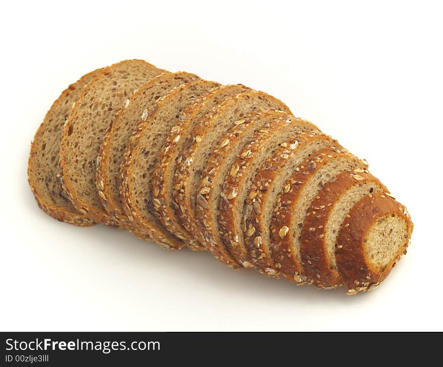 Multiseed bread isolated on the white background