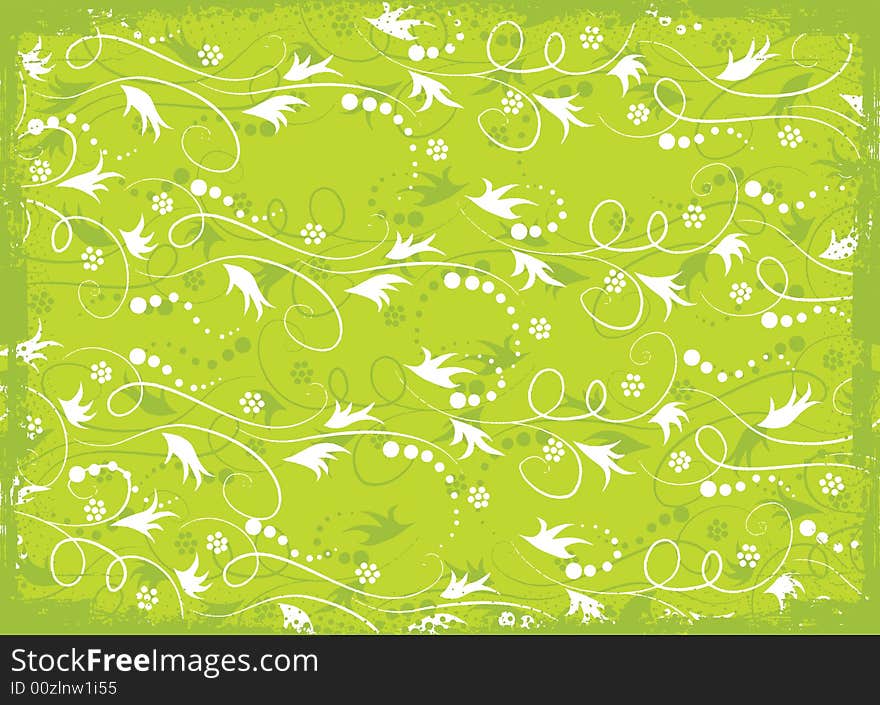 A Green grunge floral background