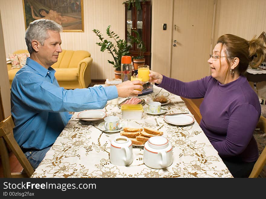 Couple Toasting - Horizontal