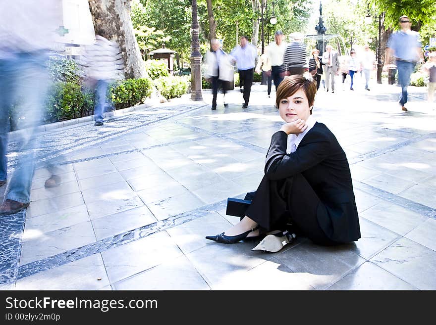 Businesswoman portrait in urban background