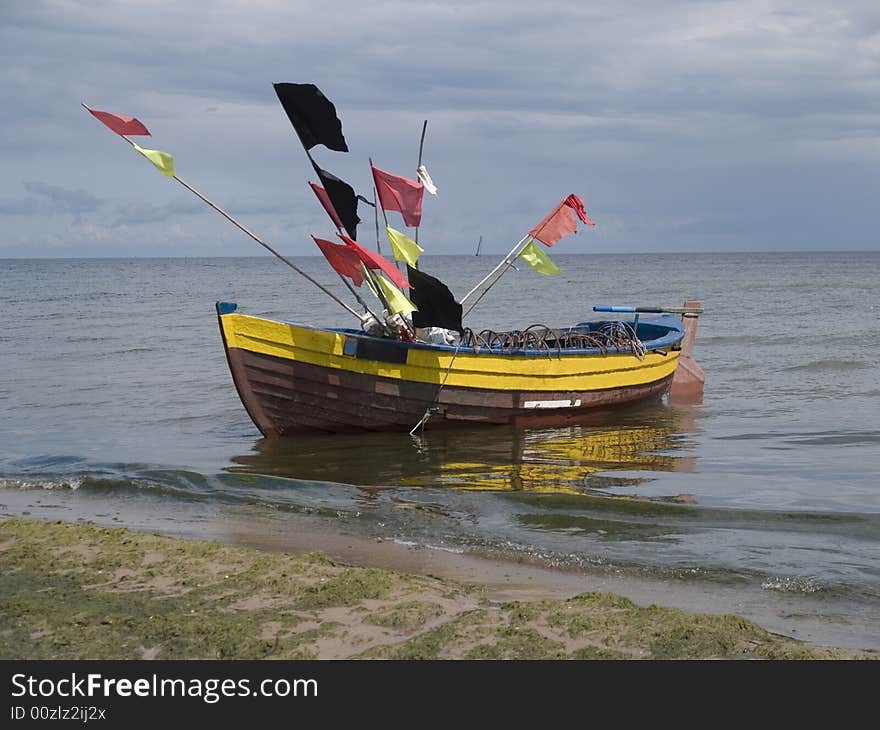 Fishing boat on a beach, Poland