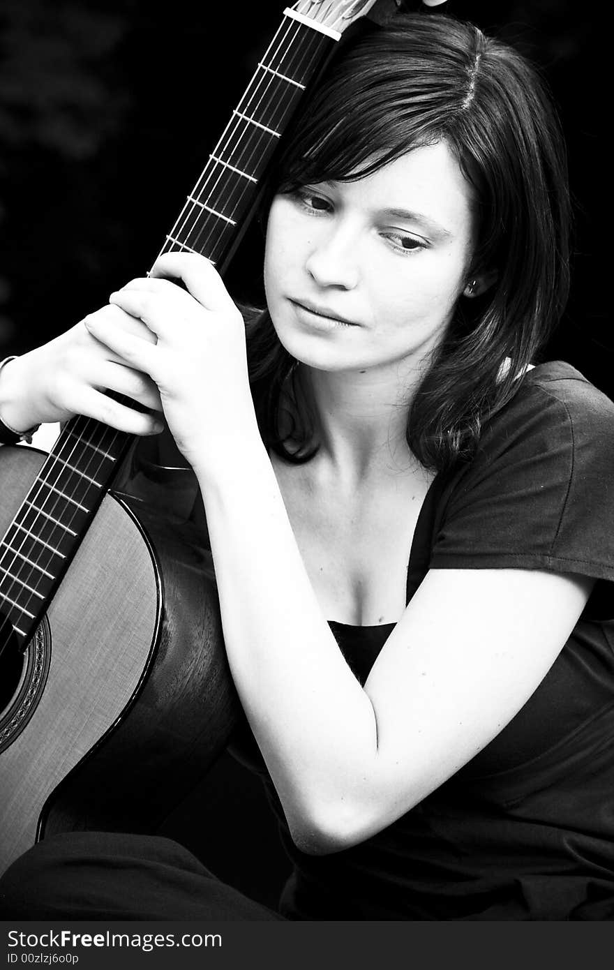 Young woman with guitar