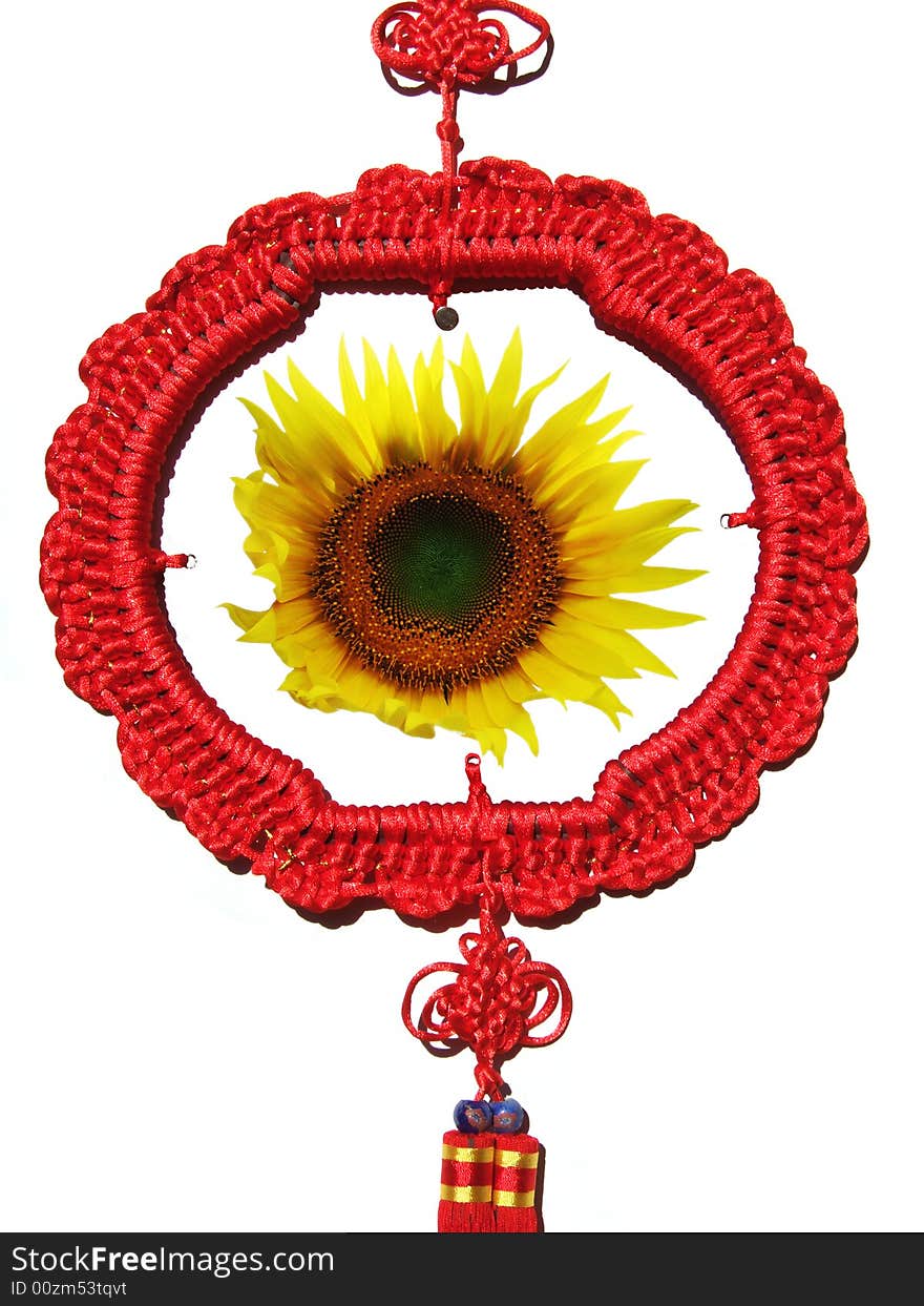 Sunflower with a Chinese knot