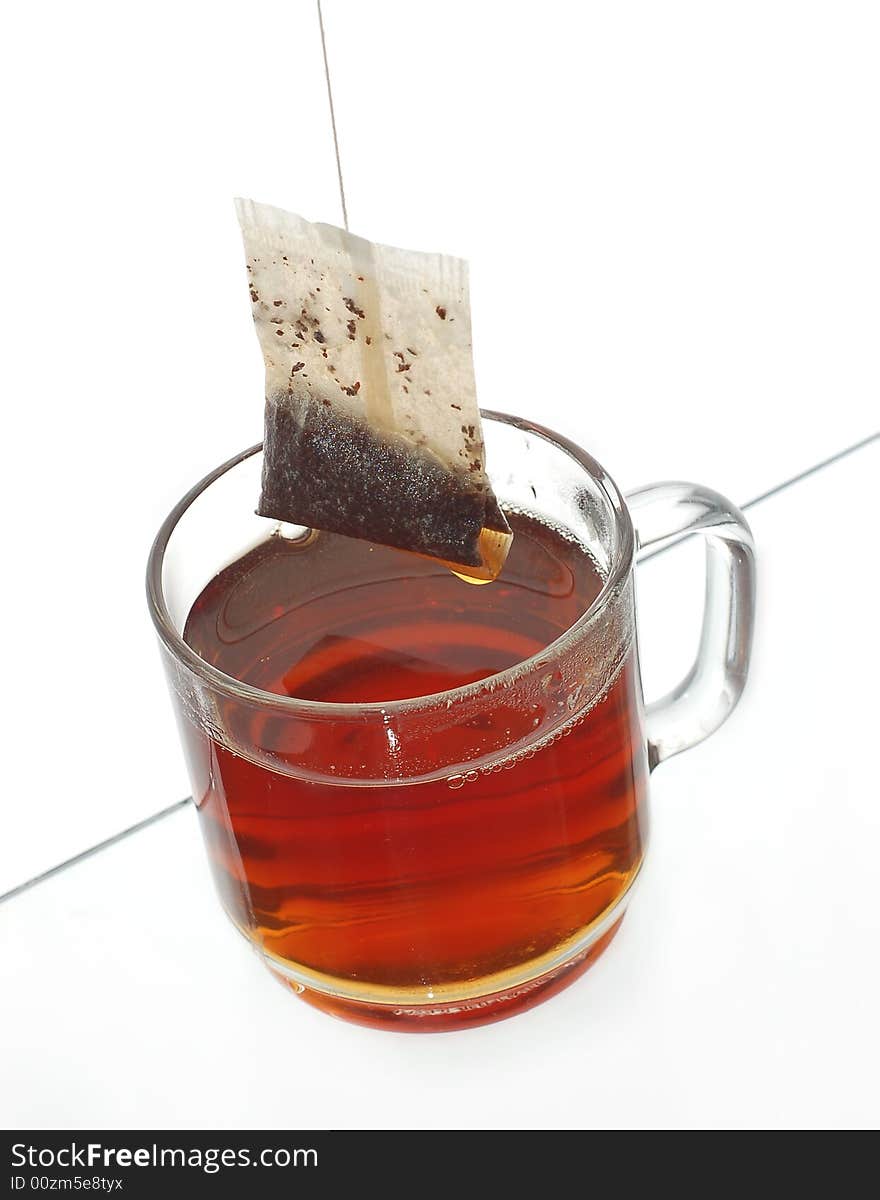 Transparent cup of tea