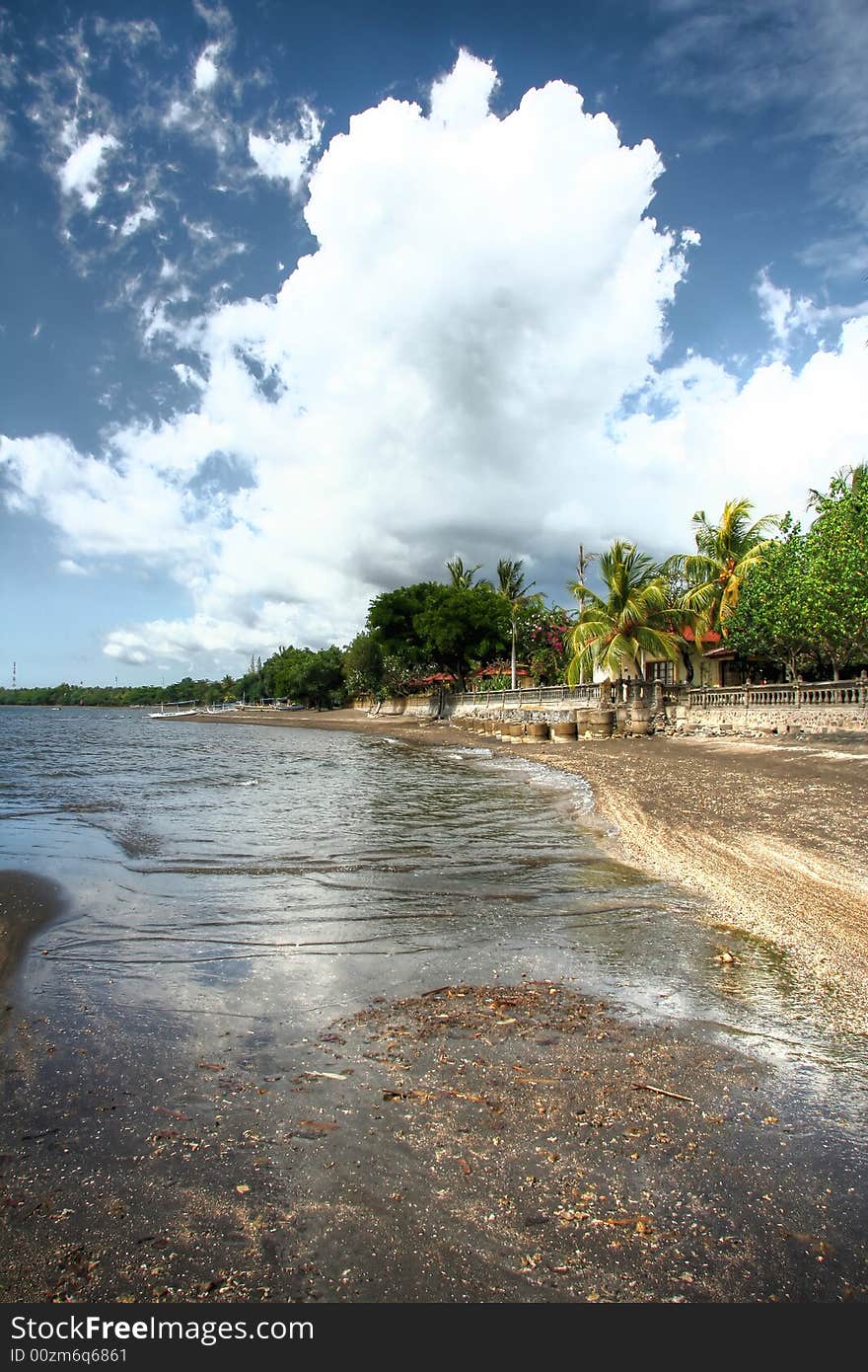 Tropical volcanic beach