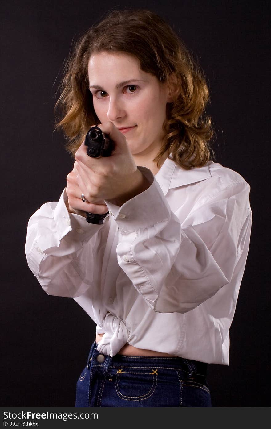 Woman with gun