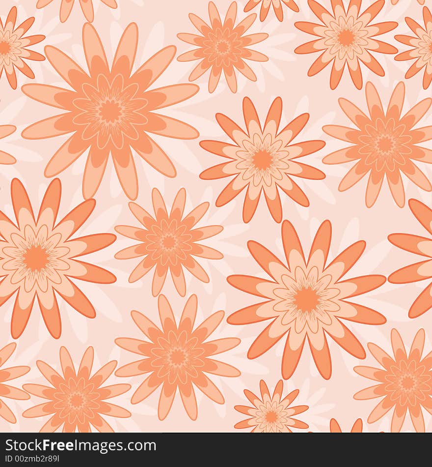 Seamless  with orange flowers