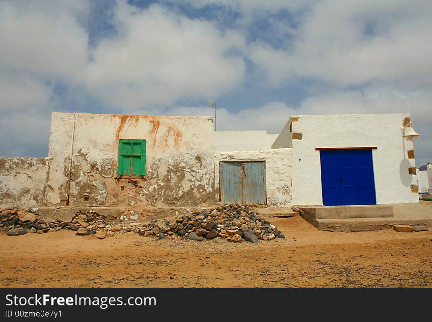 A building along the shore. A building along the shore