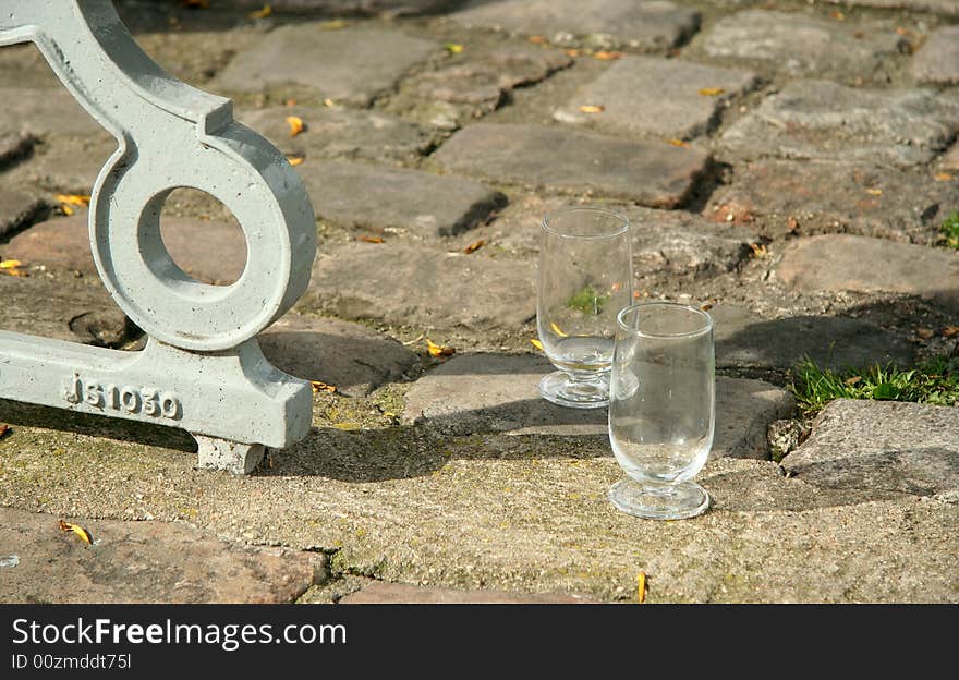 Two glasses on the french street, Paris, France. Two glasses on the french street, Paris, France