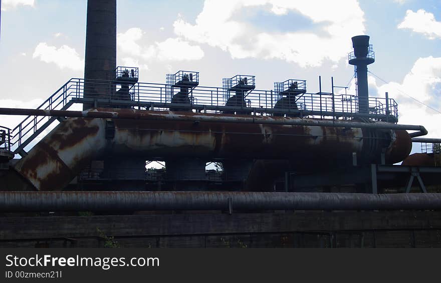 Old Furnace with a huge Pipe. Old Furnace with a huge Pipe