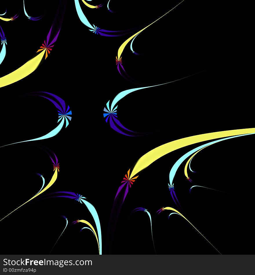 An abstract fractal designed to look like rockets shooting across the sky. An abstract fractal designed to look like rockets shooting across the sky.