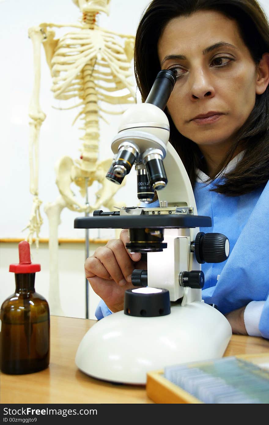 Scientist at her lab