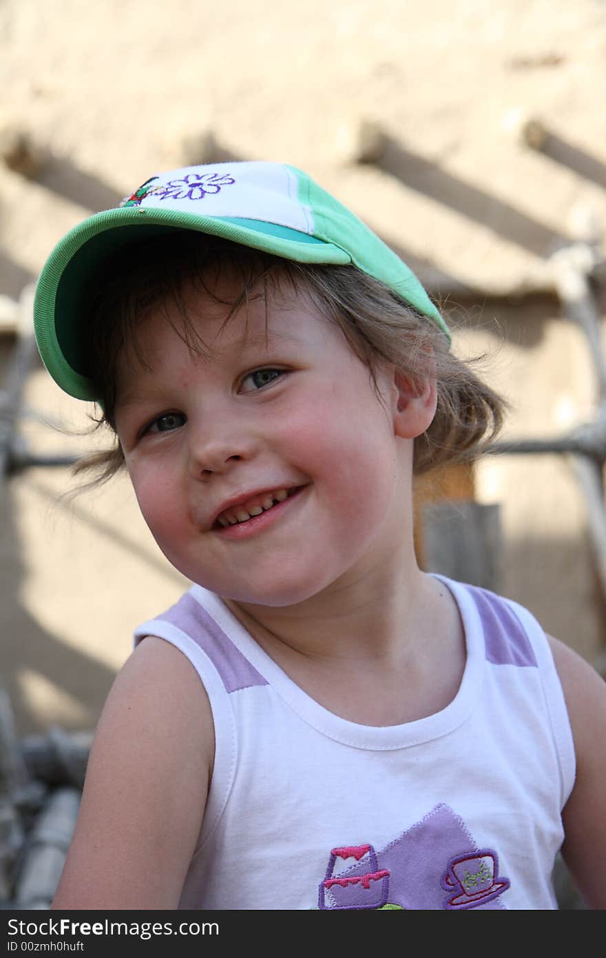 Portrait of the child with a smile