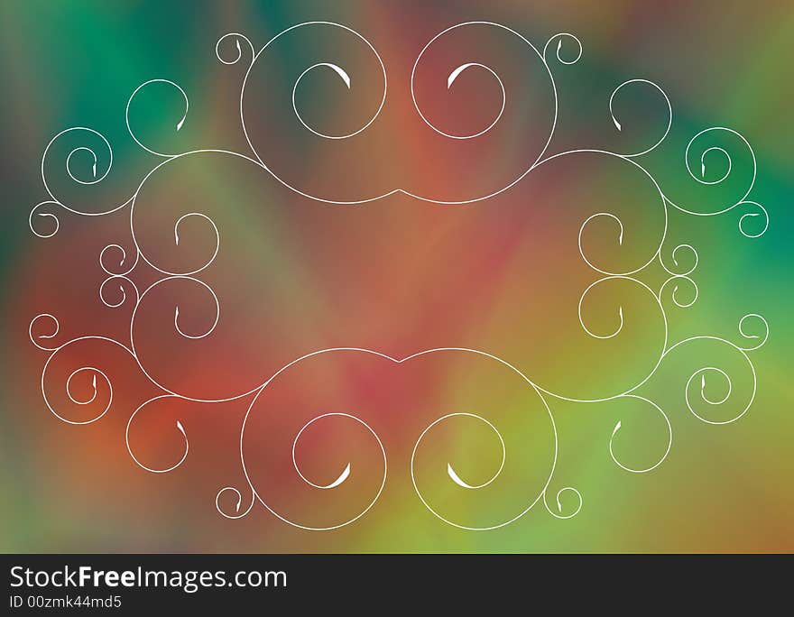 The abstract background consisting from objects: lines, spiral