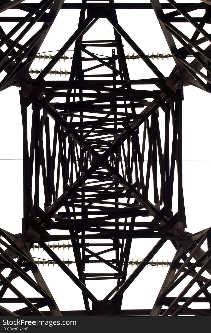 Inside the electricity pylon, isolated. Inside the electricity pylon, isolated