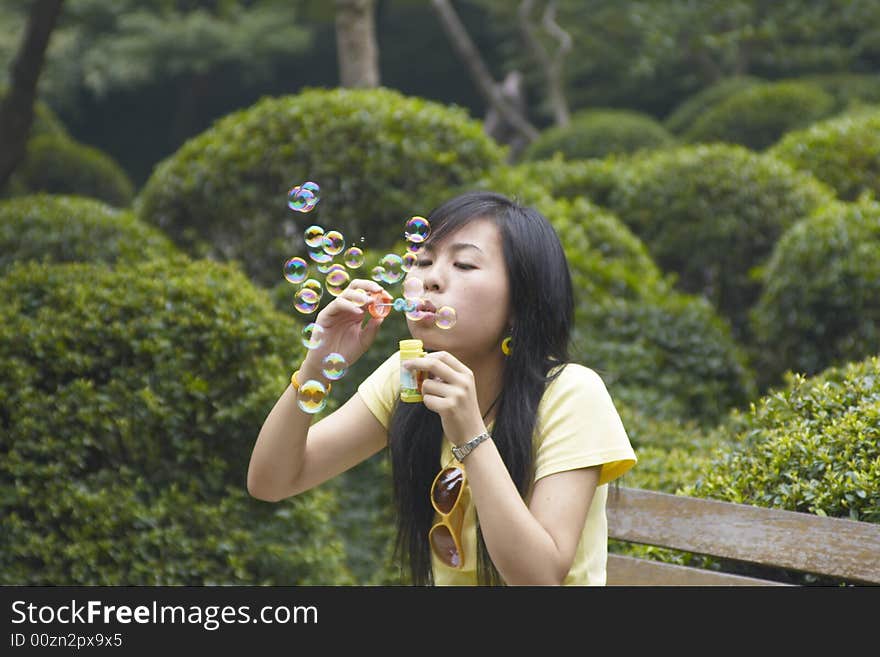 The attractive air bubble and girl. The attractive air bubble and girl.