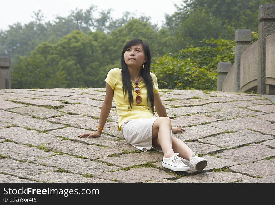 Girl and bridge