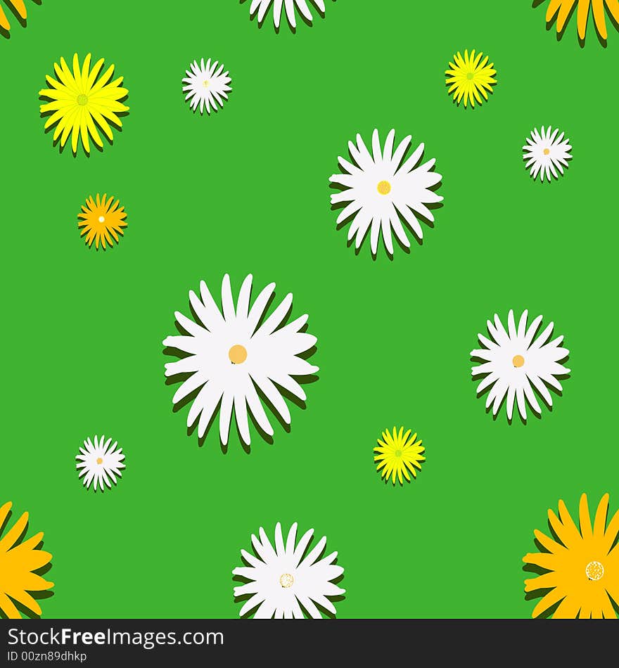 Vector illustration of chamomile background and seamless. Vector illustration of chamomile background and seamless