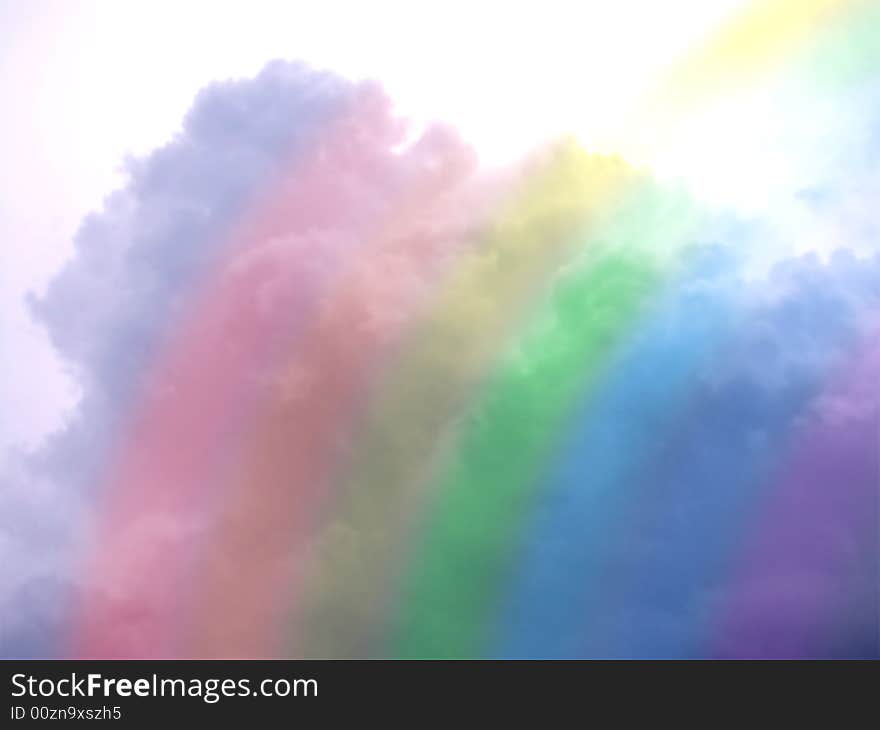 Rainbow on a background of the clouds