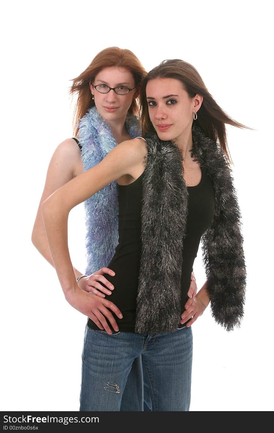 Beautiful and bold skinny teenage girls with scarfs. Beautiful and bold skinny teenage girls with scarfs