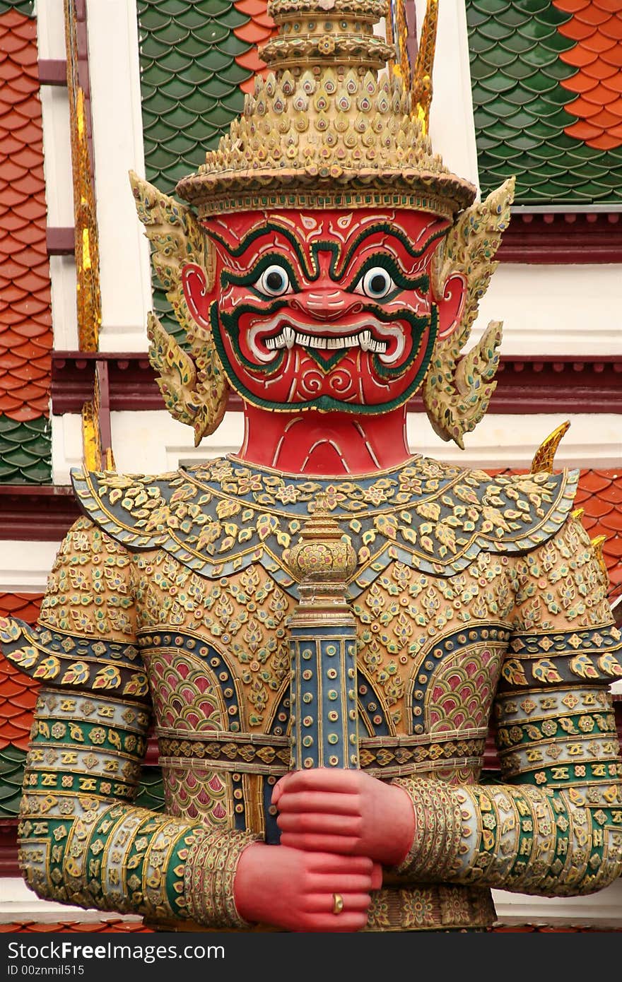 Ramakien' statue at Wat Phra Kaew, The Temple of the Emerald Buddha in Bangkok, Thailand, Asia. Ramakien' statue at Wat Phra Kaew, The Temple of the Emerald Buddha in Bangkok, Thailand, Asia.