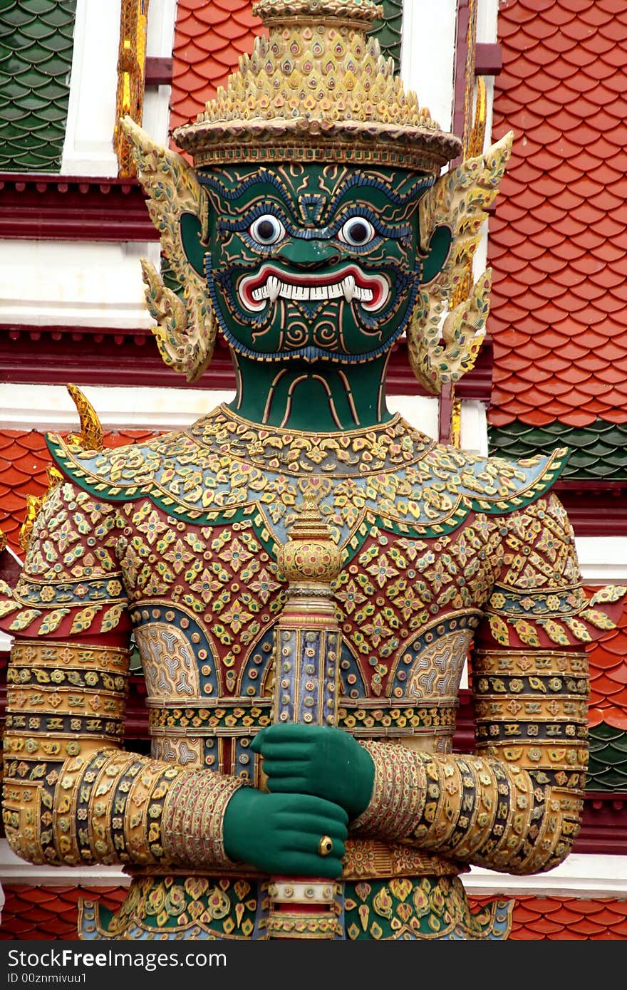 Ramakien' statue at Wat Phra Kaew, The Temple of the Emerald Buddha in Bangkok, Thailand, Asia. Ramakien' statue at Wat Phra Kaew, The Temple of the Emerald Buddha in Bangkok, Thailand, Asia.