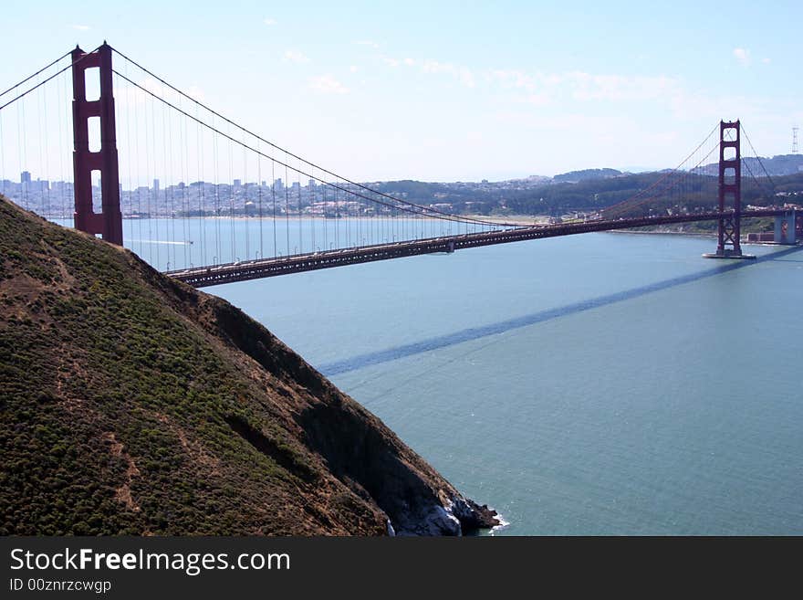 Golden Gate Bridge in San Francisco, California, Marin Headlands side