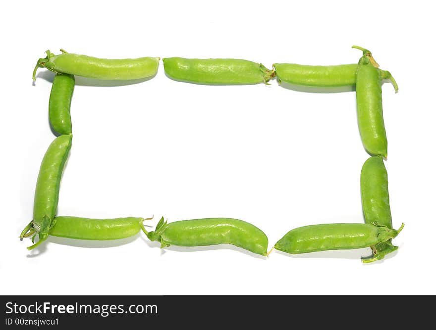 Ripe pea isolated on a white background