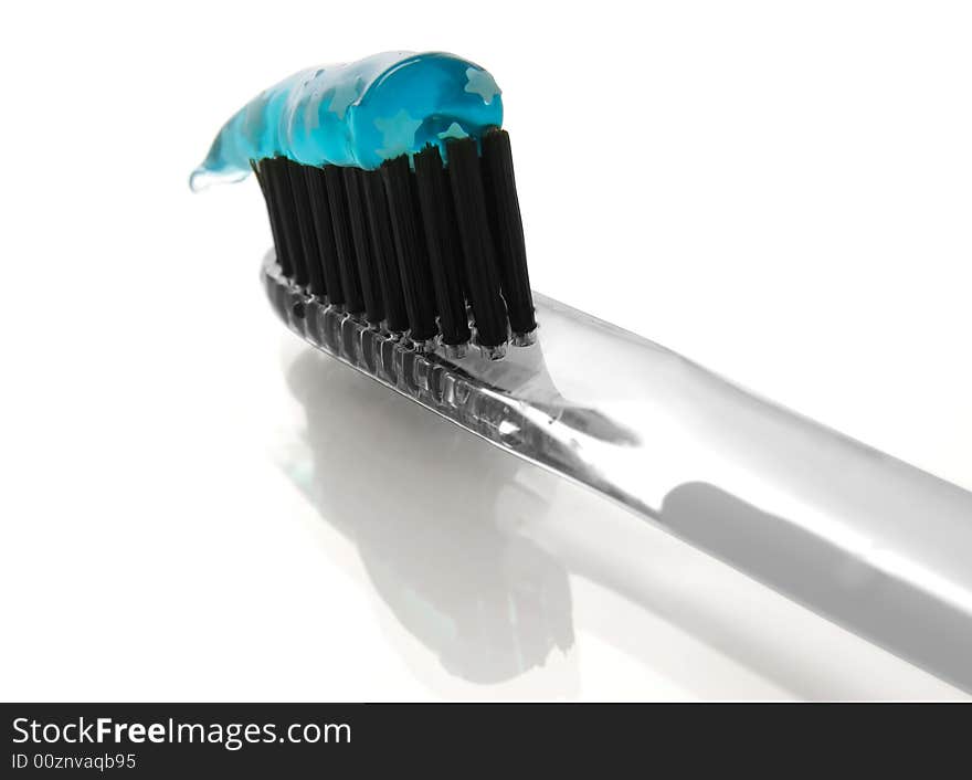 Closeup of tooth brush and tooth paste. Closeup of tooth brush and tooth paste