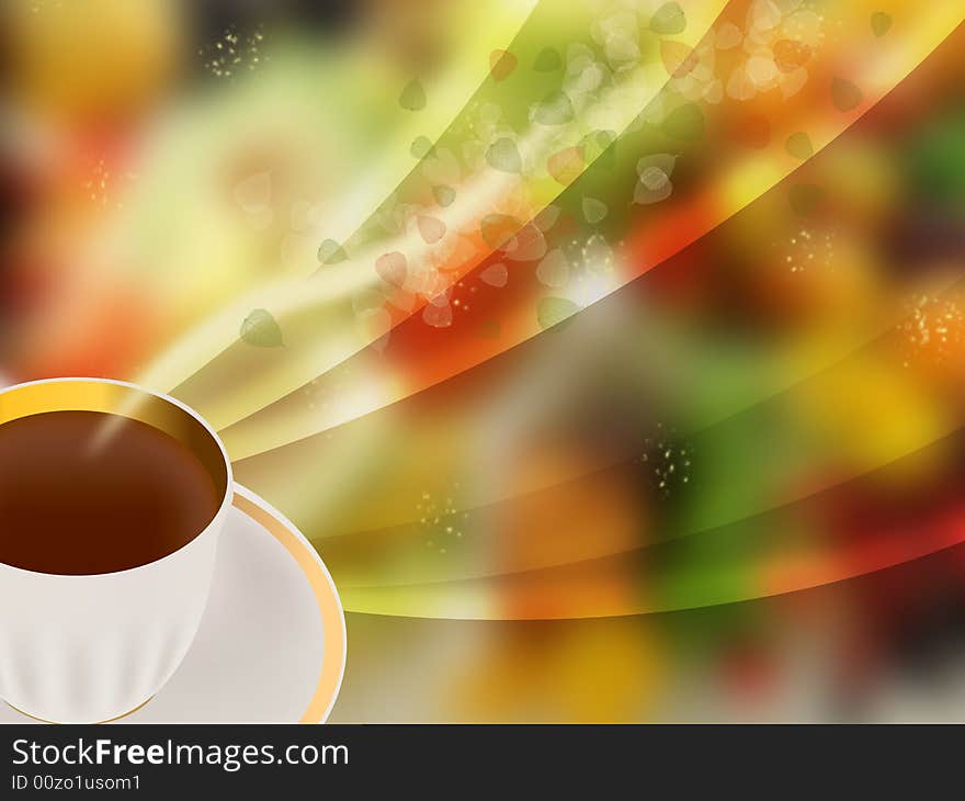 Abstract hot tea. Colors illustration. Abstract hot tea. Colors illustration