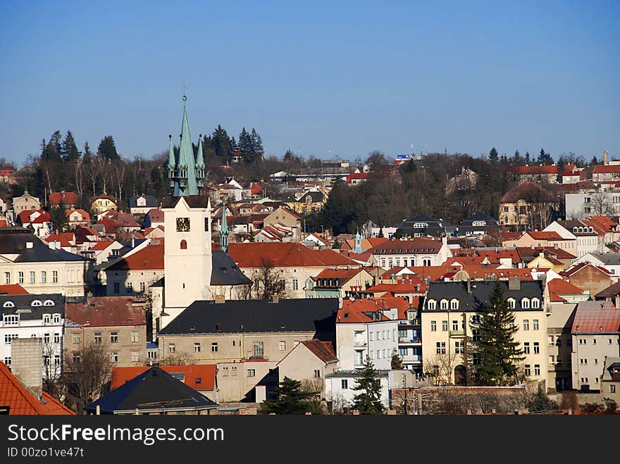 View at the Czech city of Pribram in the Southern Bohemia