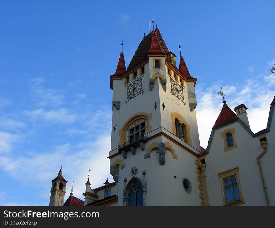 Beautiful romantic castle against sky in the Czech Republic. Beautiful romantic castle against sky in the Czech Republic