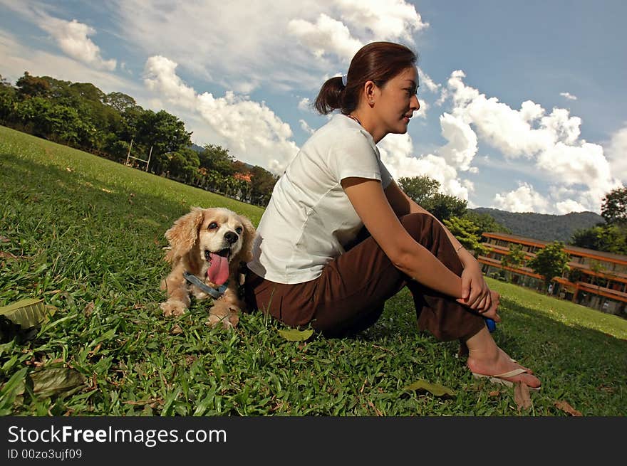 Happy Dog At Field