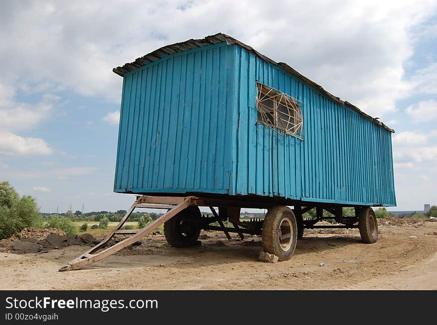 Temporary   houses for worker near construction place. Abandoned. Temporary   houses for worker near construction place. Abandoned