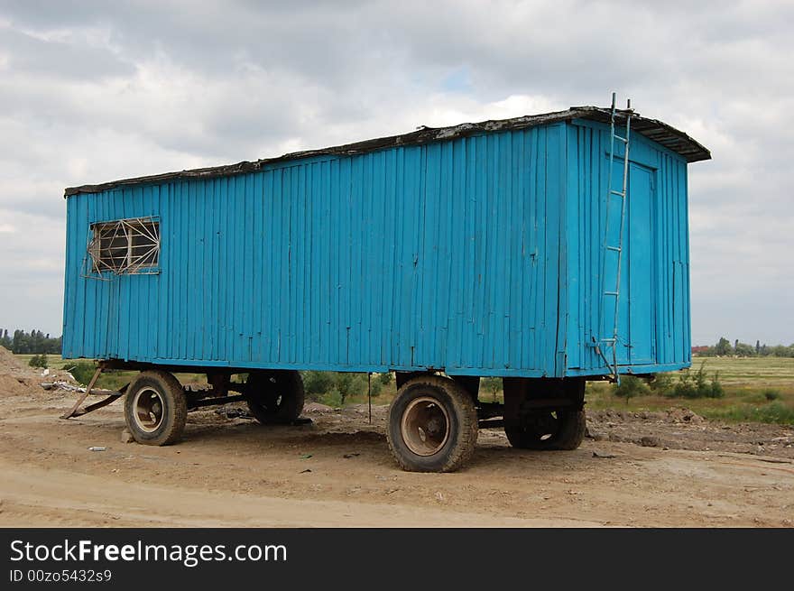 Temporary   houses for worker near construction place. Abandoned. Temporary   houses for worker near construction place. Abandoned