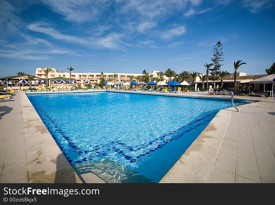 Apartment house with pool