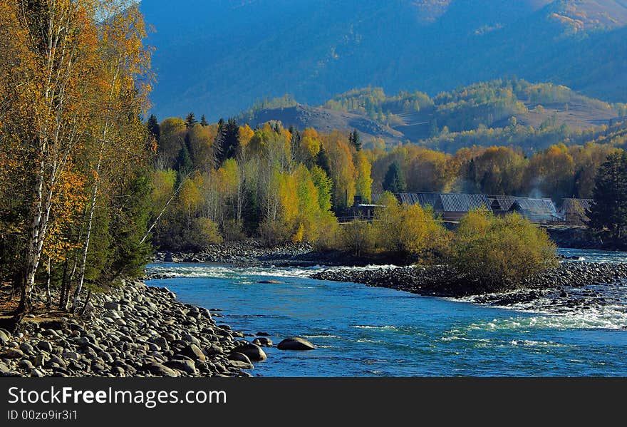 Beautiful house on river