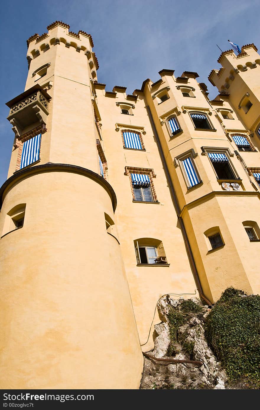 Tower of castle Hohenschwangau. Bavaria, Germany.