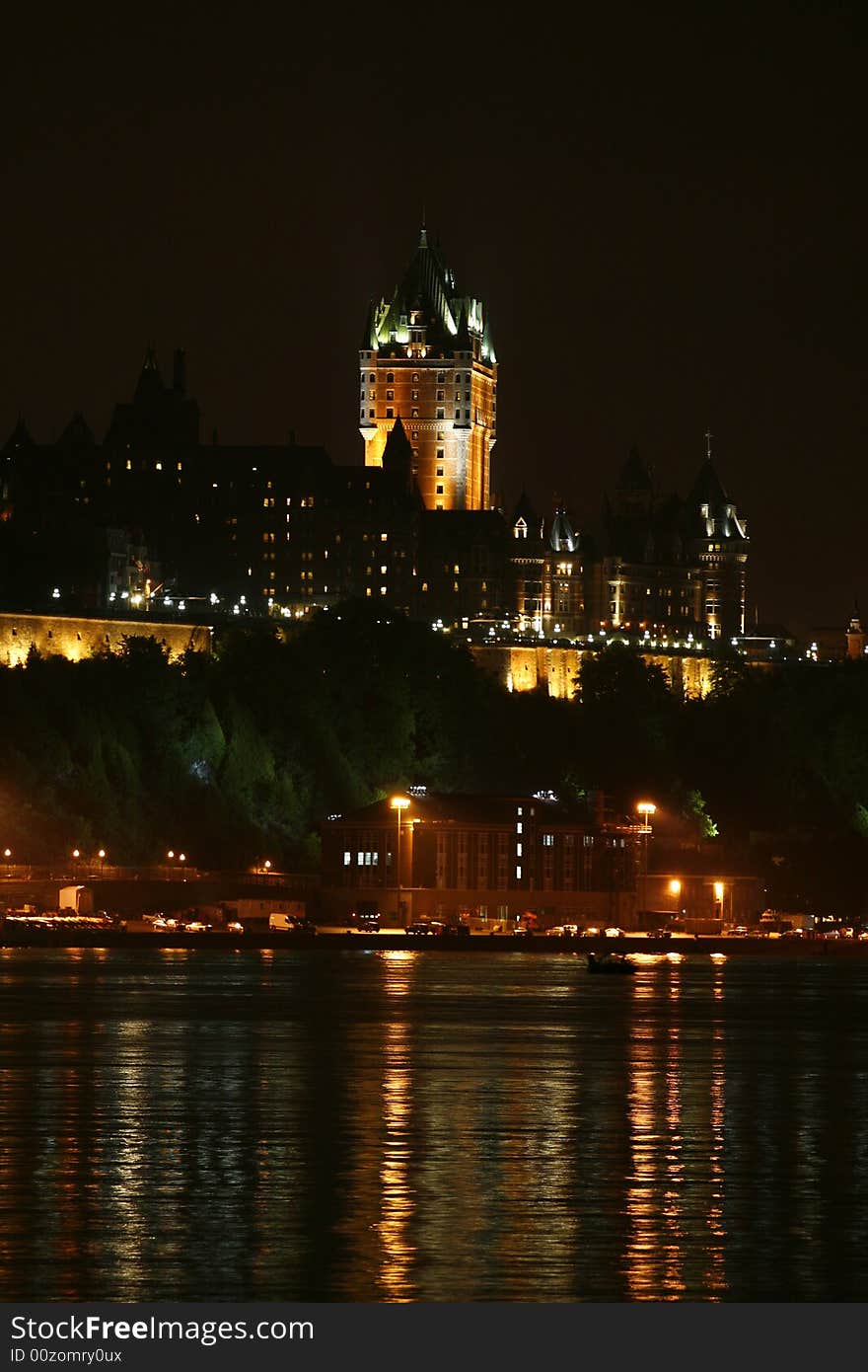 The Frontenac castle night scene. The Frontenac castle night scene