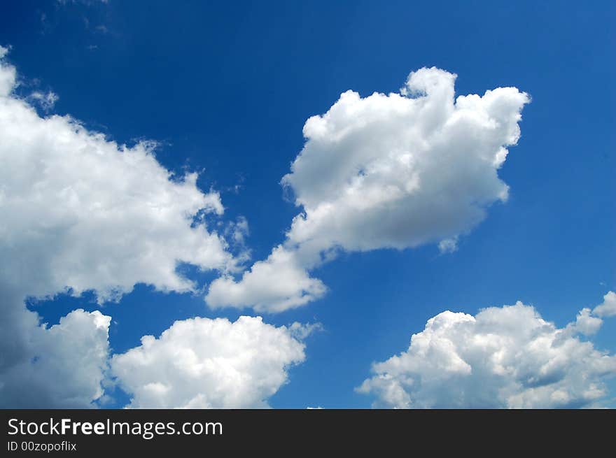 White clouds and blue sky