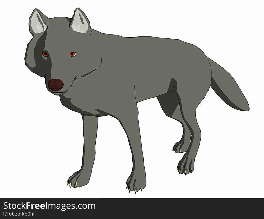 Cartoon Style Wolf