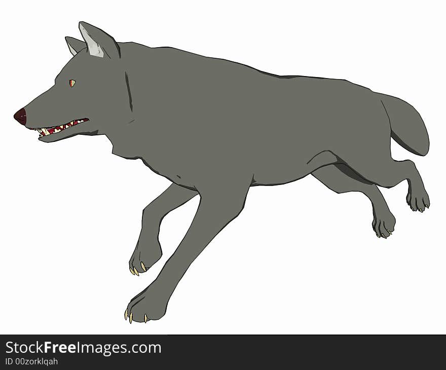 Cartoon Style Wolf