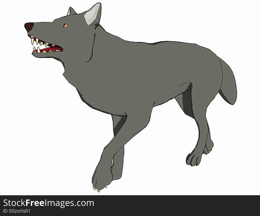 Cartoon Style Wolf