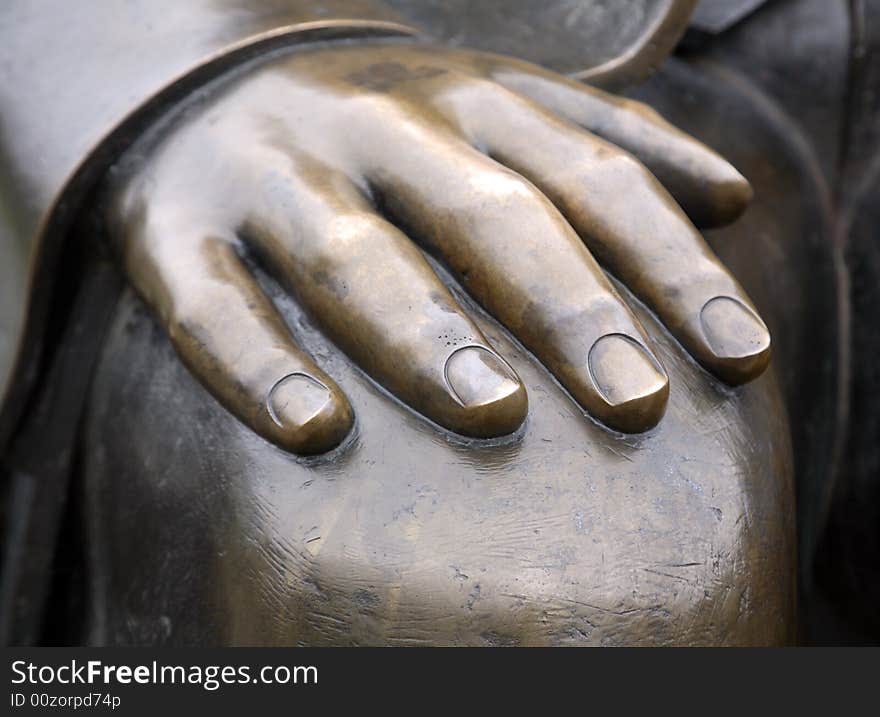 Hand detail of marx engels statue berlin. Hand detail of marx engels statue berlin