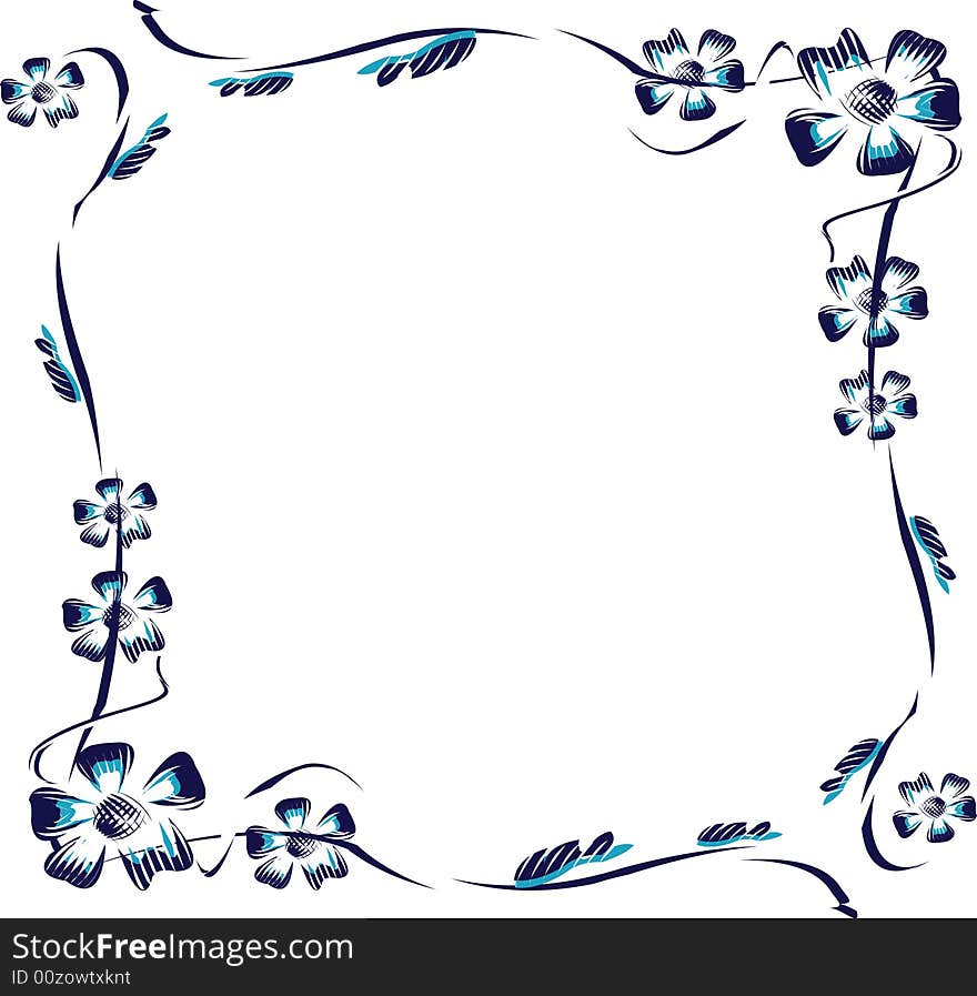 Framework from flowers, a flower pattern. Framework from flowers, a flower pattern