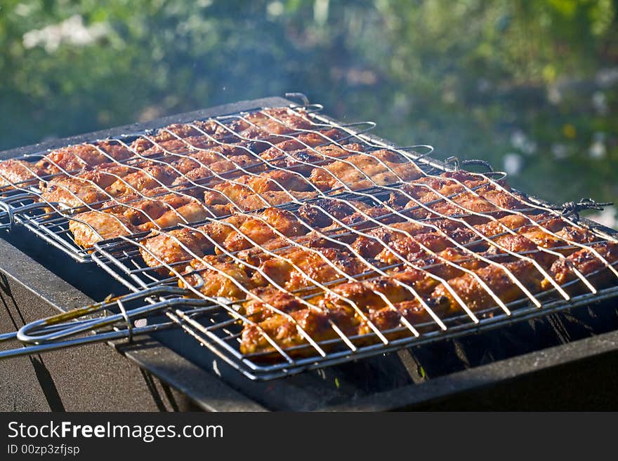 Appetizing Barbecue on the grill